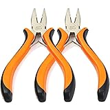 Ploarnovo ラジオペンチ お得 2個セット ミニプライヤー スプリング付 先端は挟みやすいセレーション加工 ステンレス製 PZ-126