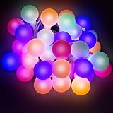 LED Concepts LED String Globe Lights-100 LED Bulbs with 8 Lighting Modes- UL Listed Power Supply- Pe