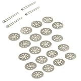 20 PCS炭素鋼ミニシャープ22mm換気ロータリーダイヤモンドカットディスクブレード旋削工具セットシャンク+マンドレルツール3mm