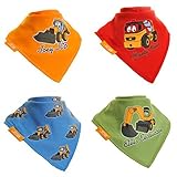 JCB for Zippy, Fun Baby and Toddler Bandana Bib - Absorbent 100% Cotton Front Dribble Bibs with Adju