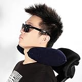 Docoss（TM）でもオフィスでエアインフレータブル枕U字ネックレストエアインフレータブル旅行飛行機列車便利なポータブル新