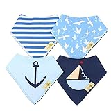 Gift it! Baby Bandana Drool bibs. Little sailor - Super Absorbent, Soft, Organic cotton & Soft desig