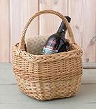 【ウィッカーバスケット/収納/かご/収納ボックス/ピクニック/持ち手】 POSHLIVING po-10577 ウィッカーバスケット