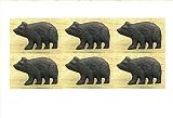 Cast Iron素朴なキャビンブラックBearキャビネットノブ引き出しプル(セット6 )