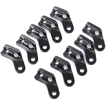 【ノーブランド品】L形防風結び目 ストッパ片　アルミニウム合金Ｌ字状のテントロープ、引っ張り装置滑り止めツール　１０個　黒