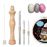 1/2セット ニードルパンチ 針 刺しゅう針 ニードルラグフックツールコンプリートセット ステッチクラフト装飾用刺繍ペン 2/3.5/5mmニードルパンチキット 裁縫工具 初心者向け 簡単 クラフトパンチ キット おしゃれ 雑貨たち 手縫い