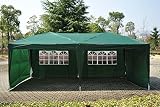 Outsunny Easy Pop Up Canopy Party Tent, 10 x 20-Feet, Green with 4 Removable Sidewalls [並行輸入品]