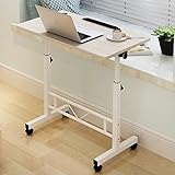 LuluLife パソコンデスク パソコンスタンド PCデスク 食卓 昇降式 キャスター付き 幅80 (ナチュラル)