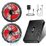 【30V超高出力＆40000mAh/148Wh大容量＆2024業界超強】ファンバッテリーセット 空調作業服用 暴風ファン 日本製ブラシレスモ