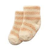 オーガニックコットン　日本製　ベビー用ボーダーふんわりパイルソックス　靴下　ピンク　ORGANIC GARDEN　オーガニックガーデン