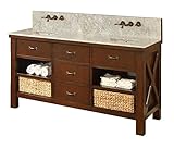 Xtraordinary Spaプレミアム70 "ダークブラウンVanity withホワイトCarrara Top