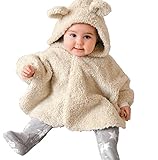 かわいい  くまさんケープ 耳付き マント ポンチョ モコモコ ボア フード ベージュ 着ぐるみ ベビー （0歳～3歳）