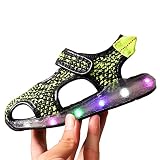 EIMEI 子供サンダル ベビーシューズ LED靴 ビーチサンダル 可愛 おしゃれ 発光 キラキラ光る靴 軽量 通気 kids アウトドア キッズ 男の子 女の子 (内寸22.7cm, グリーン)