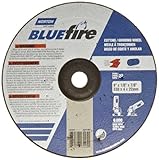 Norton Blue Fire Plus Depressed Center Abrasive Wheel, Type 27, Zirconia Alumina, 7/8 Arbor, 9 Diame