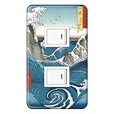 スイッチプレート カバー 浮世絵 歌川広重 鳴門の風波 2つ穴