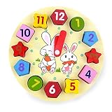 urtoys Fraction Shape Sorter 12数学数木製ブロッククロックおもちゃ数学玩具ジオメトリ教育玩具デジタル子クロック子供ギフトおもちゃ