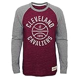Cleveland Cavaliers Youth NBAバスケットボールRootsラグラン長袖シャツ – マルーン、 M レッド