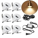 FVTLED 階段ライト 歩道ライト DC12V 1.1W 埋め込み穴径30㎜ 防水 アルミ合金 夜間照明 階段ステップ 階段 廊下 玄関 (C1-01(6pcs))