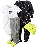 カーターズ Carter's ご出産祝いに カバーオール 長袖 足つき 豪華4点 ギフトセット 4-Piece Babysoft Take-Me-Home Set 3M (55-61cm)