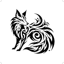 Amazon.co.jp: 狐 黒 STICKER JAPAN 各約長辺10センチ カッティング