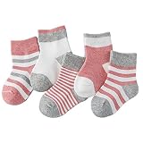Yummybuy ソックス 靴下 ベビー 保温 秋冬 子供用 キッズ 赤ちゃん 通気性のある 快適な 女の子 男の子 5足 セット (レッド, L)