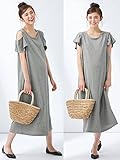 犬印本舗 fairy フェアリー マタニティ ワンピース 授乳口付き オフショル 2WAY ワンピ 授乳服 産前 産後 オフショルダー 半袖 ロング M～L グレー