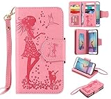 Samsung Galaxy S6 ケース カード収納 手帳型 ウォレット型 スタンド機能 ケース ストラップ付き 落下防止 マグネット開閉式 財布型 カバー Samsung Galaxy S6 ケー