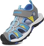 [SAGUARO] サンダル キッズ スポーツ ビーチサンダル 子供用 マジック つま先保護 滑り止め 男の子 女の子 アウトドア 夏用