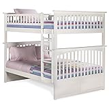Columbia Bunk Bed with Trundle Bed, Full Over Full, White [並行輸入品]