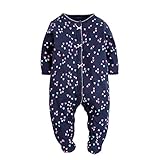 カーターズ Carter's カバーオール 足付き ベビー服 ロンパース 長袖 女の子 ネイビー&ハート (12months(72-78cm)) [並行輸入品]