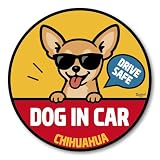 DOG IN CAR マグネットステッカー 127mm (5インチ) [選べる犬種] おしゃれ 剥がせる 安全運転 サイン 犬が乗っています 煽り運転対策 チワワ