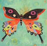 Oopsy Daisy Green Peace Butterfly by Jenny Kostecki Shaw Canvas Wall Art, 21 by 21-Inch [並行輸入品]