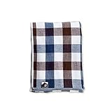 EF 綿100％のマルチガーゼケット（表ガーゼ・裏パイル Sサイズ（子供用）100x140cm ハーフサイズ）タータンチェック・ネイビー #29015