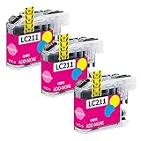 ブラザー用 LC211-4PK インクカートリッジ LC211 LC211M マゼンタ 3本セット 増量タイプ 対応機種:DCP-J963N-W/B, DCP-J962N, DCP-J762N, DCP-J562N, DCP-J968N-W/B, DCP-J767N, DCP-J567N MFC-J730DN/J730DWN, MFC-J737DN/DWNなど