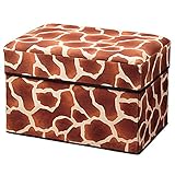 アニマル柄 収納BOX スツール チェア サイズ：M デザイン：キリン