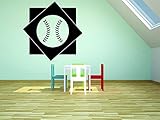 Design with Vinyl RAD 889 1 Baseball Design Boys Bedroom Baby Teen Wall Decal, Black, 12 x 18" [並行輸入