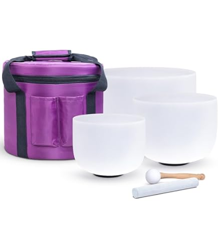 Amazon.co.jp: フロストクォーツクリスタルシンギングボウル3個セット