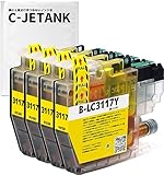 C-JETANK インクカートリッジ LC3117Y ブラザー用 新互換インク 最新ICチップ QR WEB説明書付き 残量表示あり [店舗