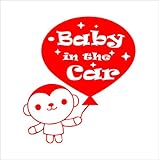 ノーブランド 赤 モンキー Baby in the car シール ステッカー デカール