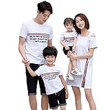 （JUTAOPIN）【親子 ペアルック】 親子 ペア ｔシャツ ＆ ショートパンツ レディース ワンピース 白 親子ペア パパ 可愛い 半袖 春 夏 メンズ 子供 男の子 女の子 90 100 110