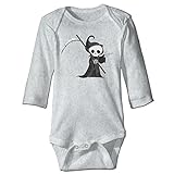 NINKI ベビー服 ハロウィン 死神 ホラー 長袖 ロンパース 6ヶ月~24ヶ月 100%コットン 出産祝い Size 24 Months グレー