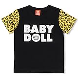 ベビードール 袖ヒョウ柄Tシャツ 子供服 140cm ブラック