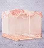 LIQICAI 蚊帳 高密度ネット 厚い ノーブルスタイル 昆虫を防ぐ ダブルベッド、 便利な3ドア ( 色 : Jade pink )