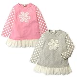 ベビー服 女の子 Tシャツ 長袖 Mialy Mail お花プリント 女児 ベビー (2.グレー/90cm)