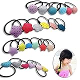 ING STYLE かわいい ヘアゴム 星型 (無地/水玉) 丸型 ハート型 4種類 2色ずつの8個セット