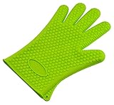 Nice Days（ナイス　ディズ）　電子レンジ・オーブン用 グローブ 　ミトン保護手袋 　耐熱　 安全 厚手　シリコーン　1ペア入り (グリーン)