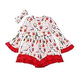 Tovadoo ワンピース+ヘアバンド 子供服 女の子 クリスマス衣装 長袖 フレアスリーブ キャラクター 動物 プリンセス 可愛い おしゃれ クリスマスパーティー 2-6歳