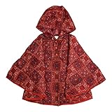 レインポンチョ ベビー キッズ 雨カッパ レインコート マント型 雨具 合羽 子供用 レッド-01 M