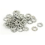 uxcell ロックワッシャー 3mm内径 炭素鋼 亜鉛メッキ 外部鋸歯状 50個入り