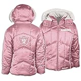 Oakland RaidersピンクサテンPuffy Girlsジャケット XL